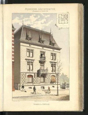 Wohnhaus in Stuttgart. Lambert u. Stahl - W. Nill. Grundriss
