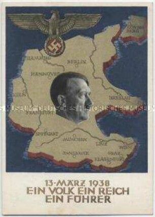 Postkarte zum Anschluss Österreichs