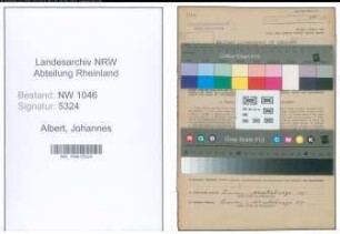 Entnazifizierung Johannes Albert , geb. 05.03.1899 (Landwirt)