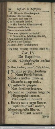 Cap. IV. De Baptismo