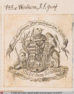 Wappen des Grafen Jacob Friedemann von Werthern