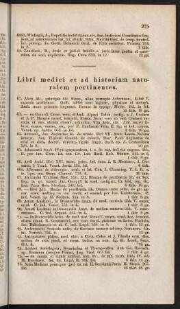 Libri medici et ad historiam naturalem pertinentes.