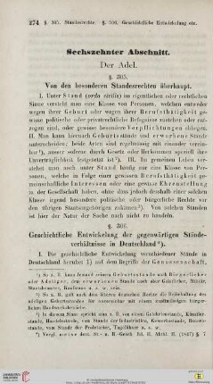 Sechszehnter Abschnitt: Der Adel
