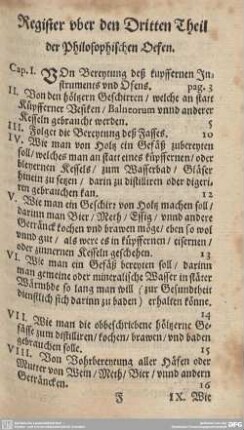 Register uber den Dritten Theil der Philosophischen Oefen.