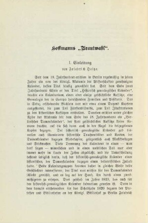 Hoffmanns "Brautwahl"