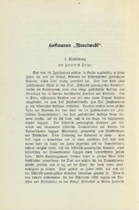 Hoffmanns "Brautwahl"