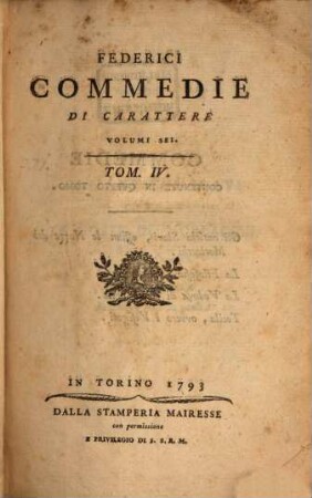Federici Commedie Di Carattere Volumi Sei, 4