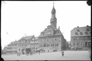 Waldenburg. Rathaus, Ratskeller und Pferdewagen