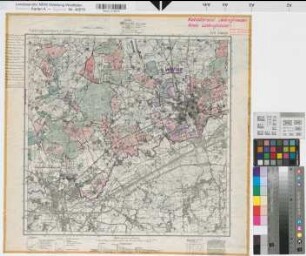 Katasteramt Lüdinghausen  Kreis Lüdinghausen, Meßtischblatt Lünen 4311, Farbige Einzeichnung mit Namensliste