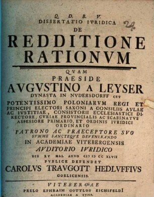 Dissertatio ivridica de redditione rationum