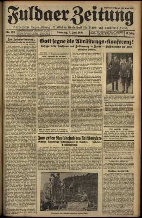 Ausgabe vom Samstag, den 02. Juni 1934.