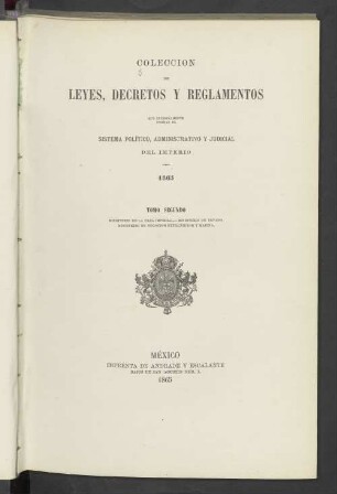 1865, T. 2: Ministerio de la Casa Imperial