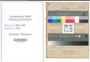 Entnazifizierung Marianne Erdmann , geb. 11.03.1922 (Lehrerin)
