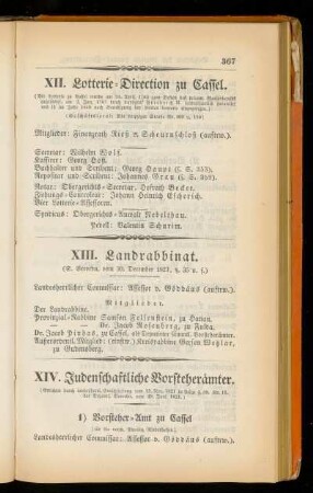 XII. Lotterie=Direction zu Cassel.