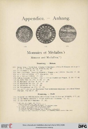 Monnaies et Médailles. Münzen und Medaillen.