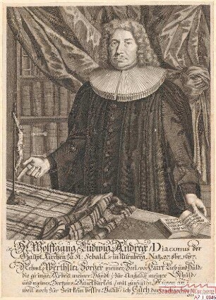 Wolfgang Ludwig Andreae, Diakon bei St. Sebald; geb. 27. Oktober 1657