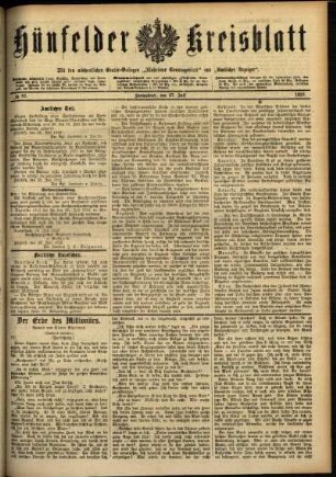 Ausgabe vom Samstag, den 27. Juli 1912.