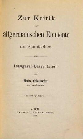 Zur Kritik der altgermanischen Elemente im Spanischen