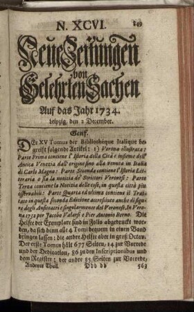 N. XCVI. Leipzig, den 2. December. - N. CIV. Leipzig, den 30. December.