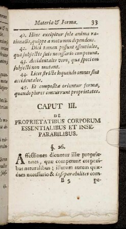 Caput III. De Proprietatibus Corporum Essentialibus Et Inseparabilibus.