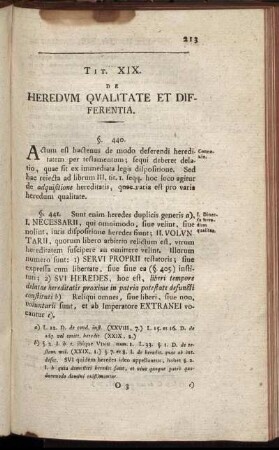 Tit. XIX. De Heredum Qualitate Et Differentia. - Tit XXV. De Codicillis.