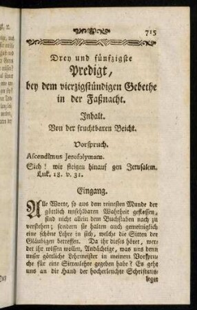 715-723, Inhalt; Vorspruch; Eingang; Einleitung; Erster Theil