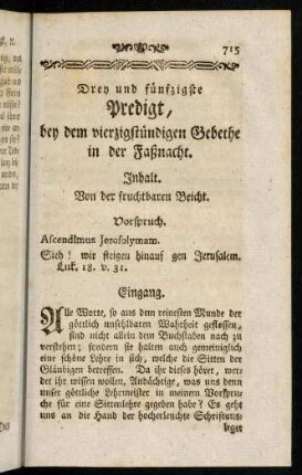 715-723, Inhalt; Vorspruch; Eingang; Einleitung; Erster Theil