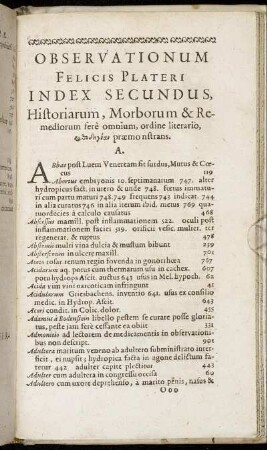 Index Secundus