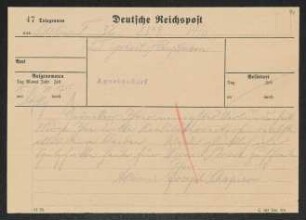 Brief von Joseph Chapiro und Adrienne Chapiro an Gerhart Hauptmann