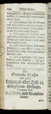 (1.) Valet- und Krancken-Lieder.