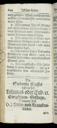 (1.) Valet- und Krancken-Lieder.
