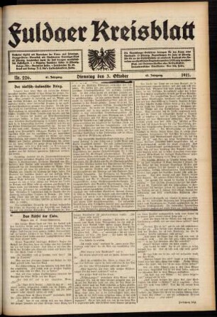 Ausgabe vom Dienstag, den 03. Oktober 1911.