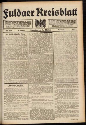 Ausgabe vom Dienstag, den 03. Oktober 1911.