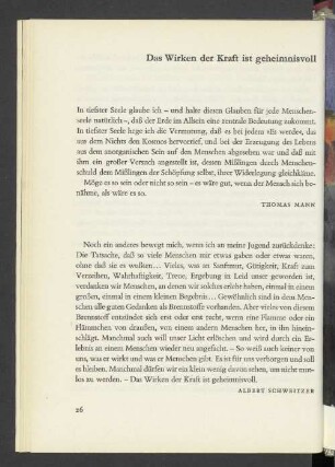 Das Wirken der Kraft ist geheimnisvoll