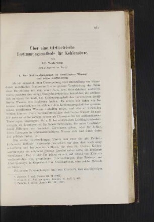 Über eine titrimetrische Bestimmungsmethode für Kohlensäure.