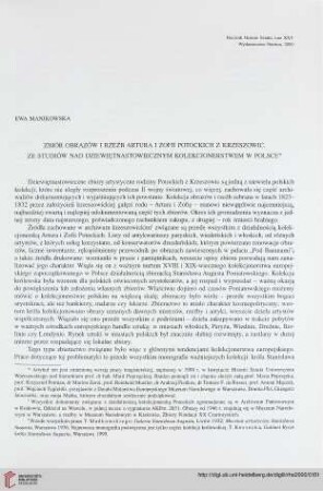 25: Zbiór obrazów i rzeźb Zofii i Artura Potockich z Krzeszowic : ze studiów nad dziewiętnastowiecznym kolekcjonerstwem w Polsce
