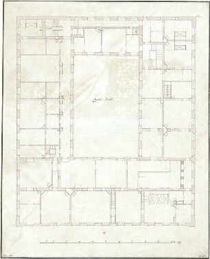 Mühe, Anton; München; Leuchtenberg-Palais - Grundriss 2. OG