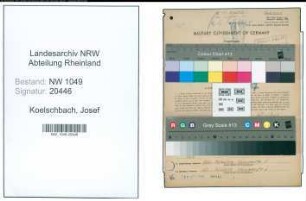 Entnazifizierung Josef Koelschbach , geb. 02.04.1891 (Bahnbeamter)