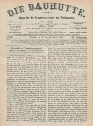 No 4. Frankfurt a. M., den 25. Januar 1919. 62. Jahrgang.