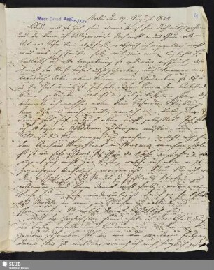 Nr. 81: F. Tieck an Ludwig Tieck. Berlin, 19.08.1824.