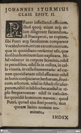 Johannes Sturmius Class. Epist. II.