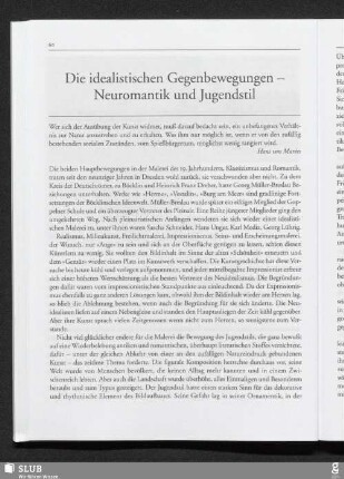 Die idealistischen Gegenbewegungen - Neuromantik und Jugendstil