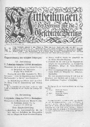Tagesordnung der nächsten Sitzungen