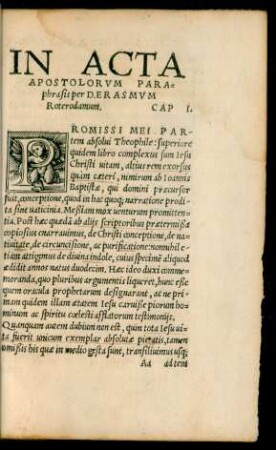 In Acta Apostolorum Paraphrasis per D. Erasmum Roterodamum.