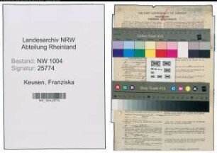 Entnazifizierung Franziska Keusen , geb. 09.02.1904 (Beamtin)