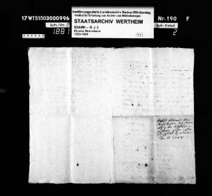 Guthaben und Schulden des Matthias Adelmann aus Reicholzheim