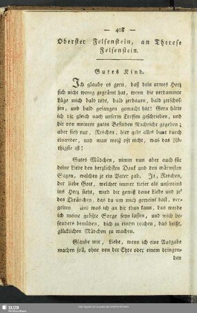 Oberster Felsenstein, an Therese Felsenstein