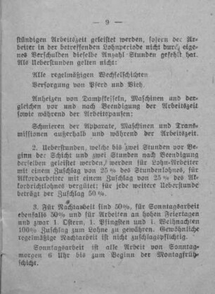 V. Ueberstunden, Sonntagsarbeit, Nachtschicht.