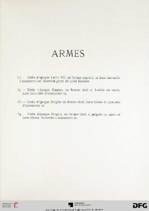 Armes (Nr. 66-69)