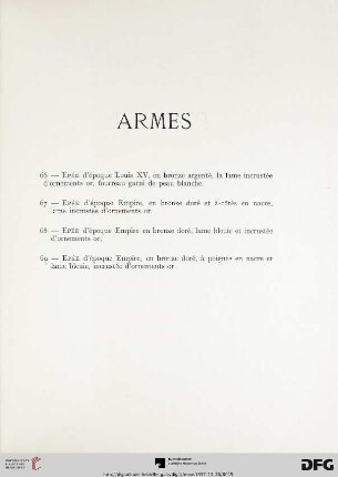 Armes (Nr. 66-69)
